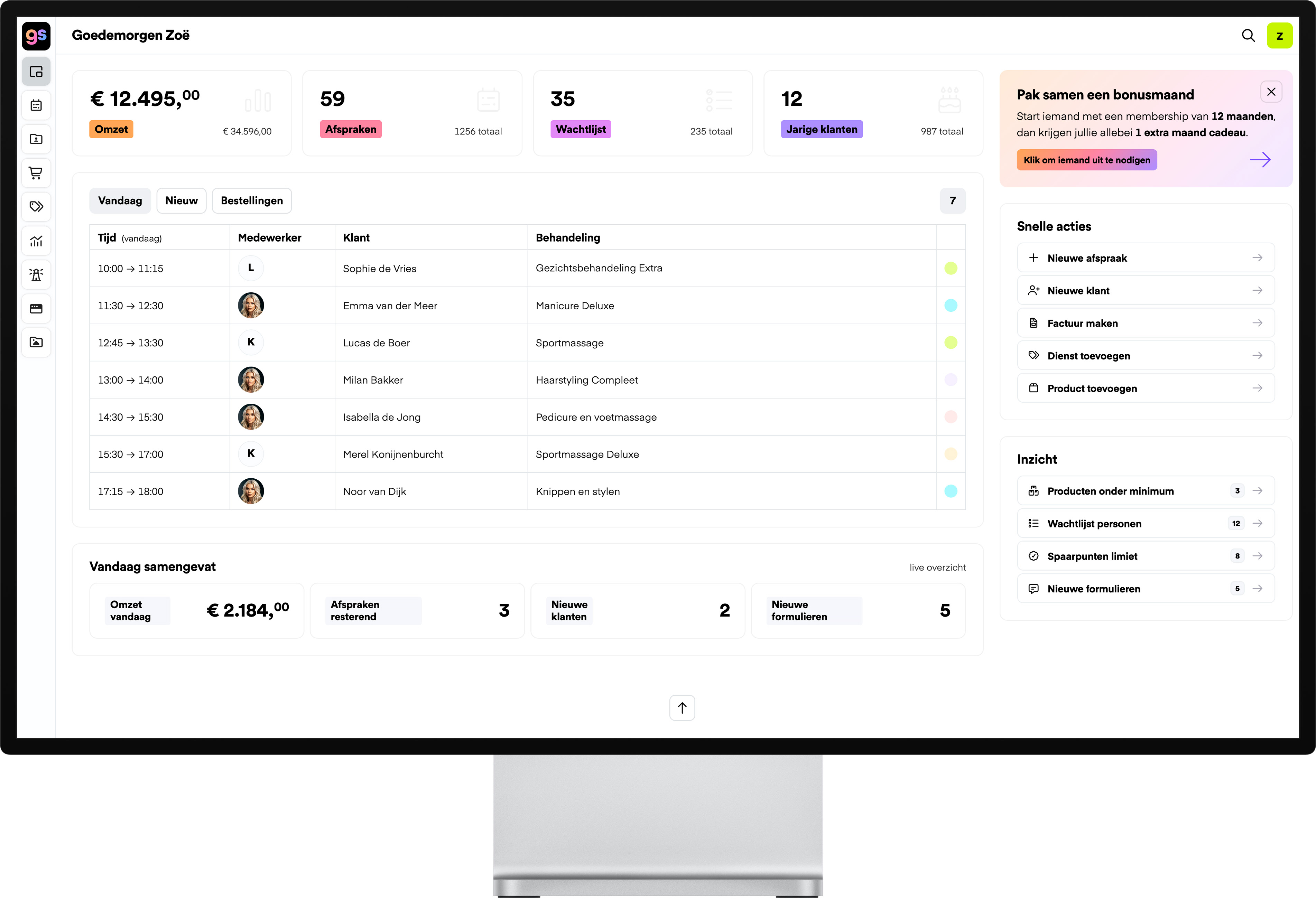 GoSalon salonsoftware voor gemakkelijk beheer van afspraken, klanten en administratie.